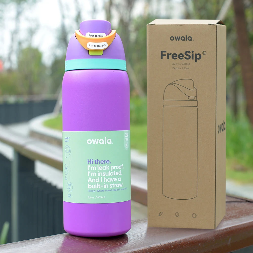 Insulated Stainless Steel Water Bottle with Straw, Bpa-Free Sports Water Bottle, Great for Travel, 24Oz/32 Oz,