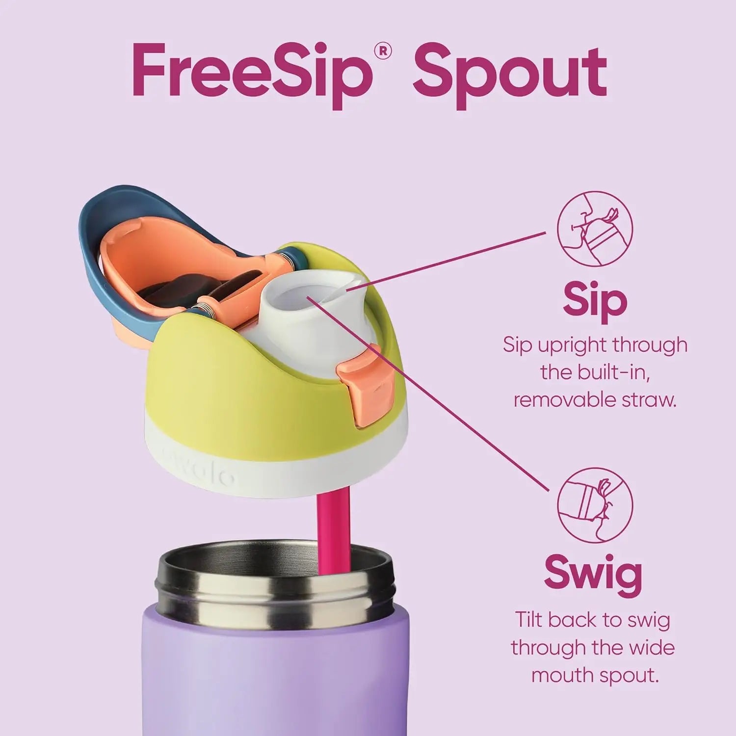 Insulated Stainless Steel Water Bottle with Straw, Bpa-Free Sports Water Bottle, Great for Travel, 24Oz/32 Oz,